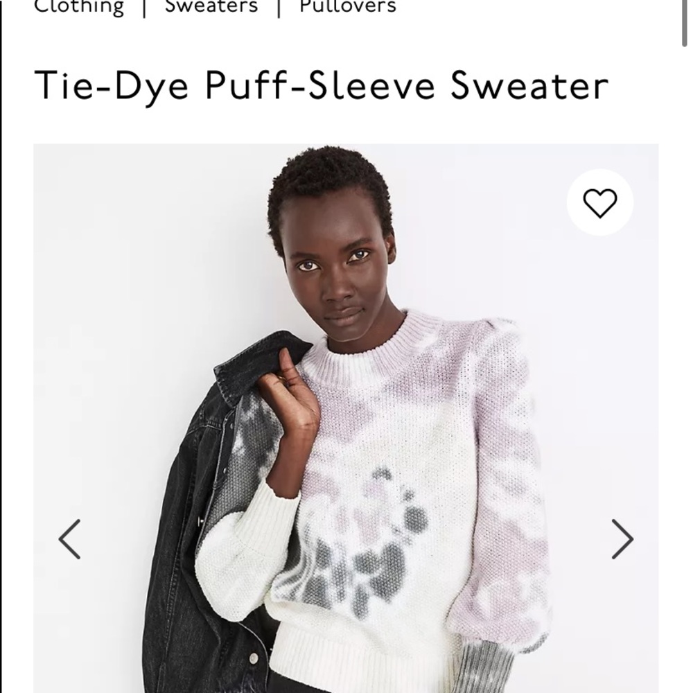 Madewell Tie Dye Puff Sleeve Sweater